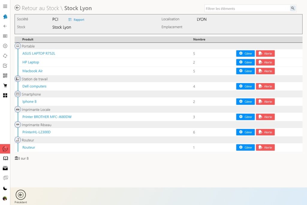 logiciel de gestion de parc informatique: Module de gestion des stocks